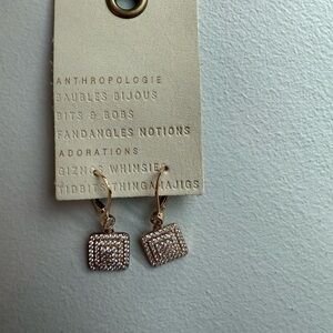 Anthropologie Gold Geometric Dangle Earrings
